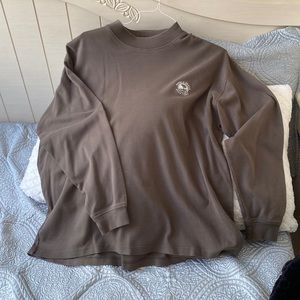 Pebble Beach Collection Brown Long Sleeve Ultra Soft Shirt 100% Cotton